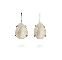 Mini Drop Clasp Earrings Rhodium/ Linen Ignite