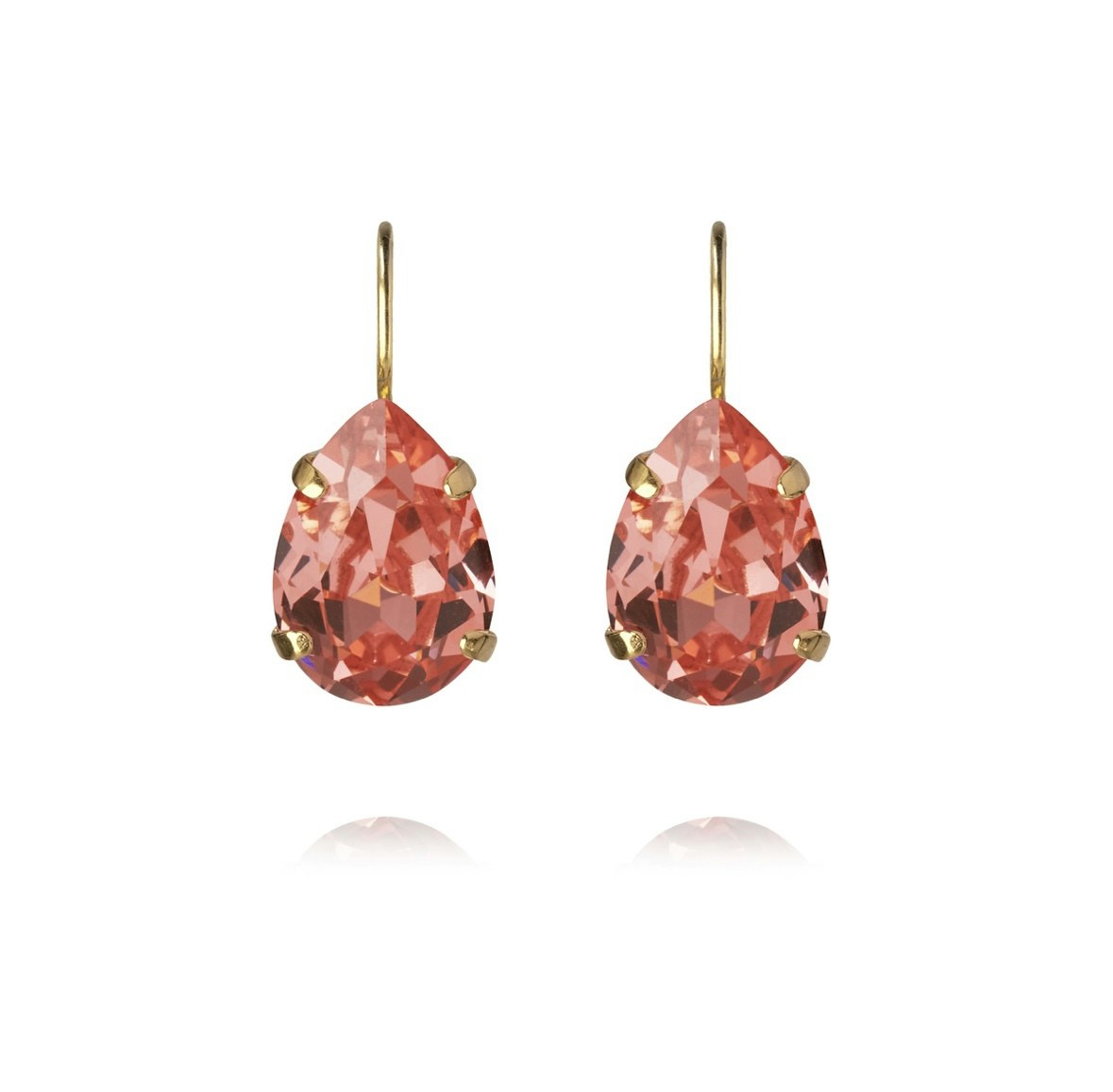 Mini Drop Clasp Earrings Gold/ Rose Peach