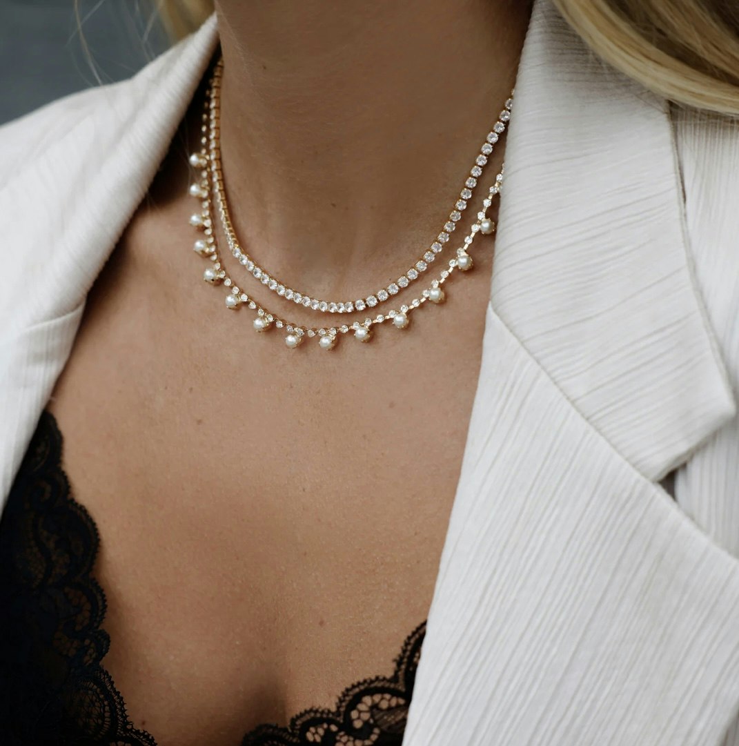 Mini Zara Necklace Gold/ Crystal