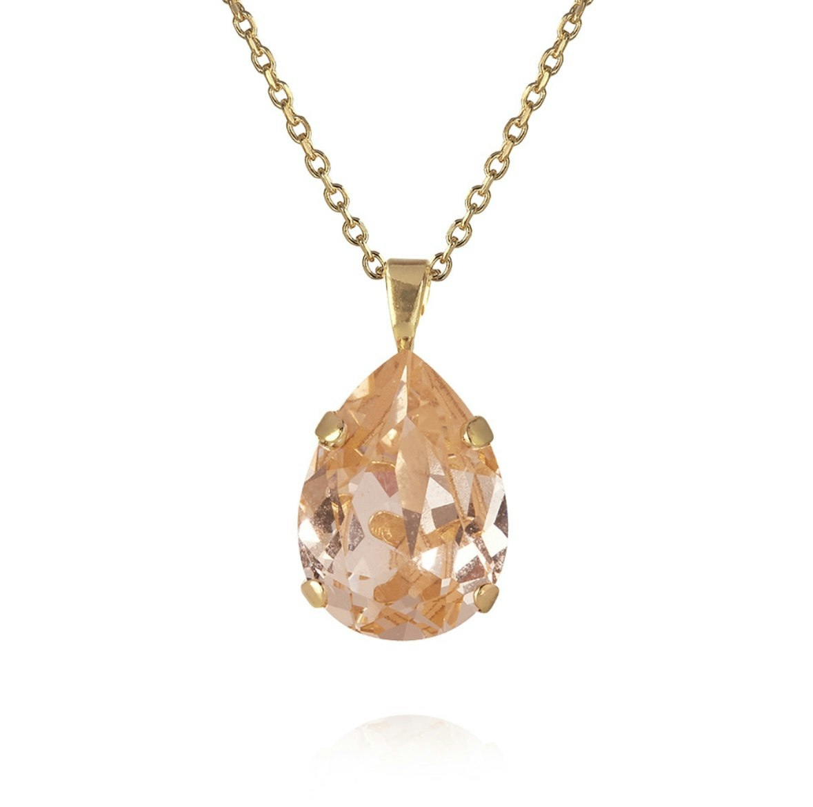 Mini Drop Necklace Gold/ Light Peach
