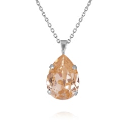 Mini Drop Necklace Rhodium/ Light Peach