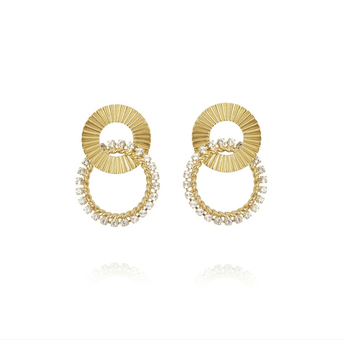 Gianna Earrings Gold/ Crystal