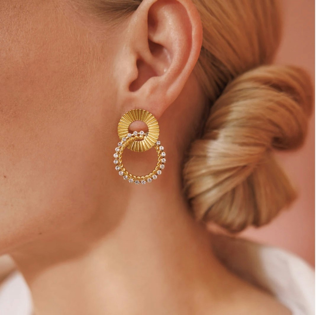 Gianna Earrings Gold/ Crystal