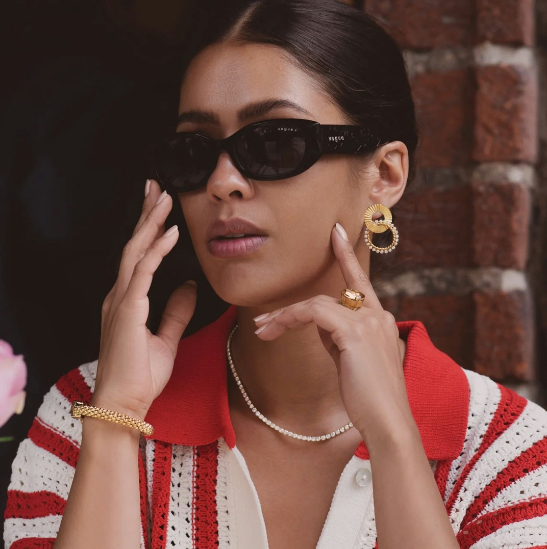 Gianna Earrings Gold/ Crystal
