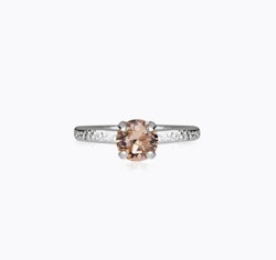 Natti Ring Rhodium/ Light Peach