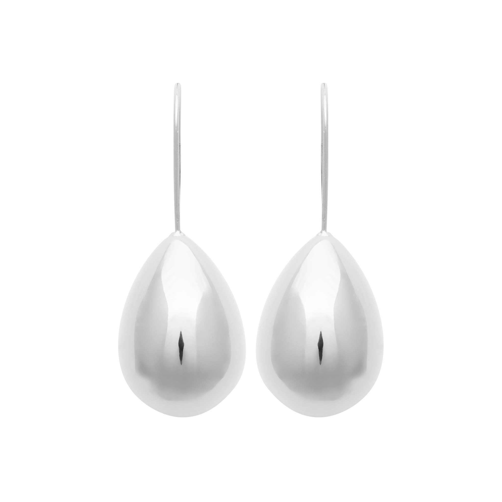 Long Drop Earrings Silver PVD
