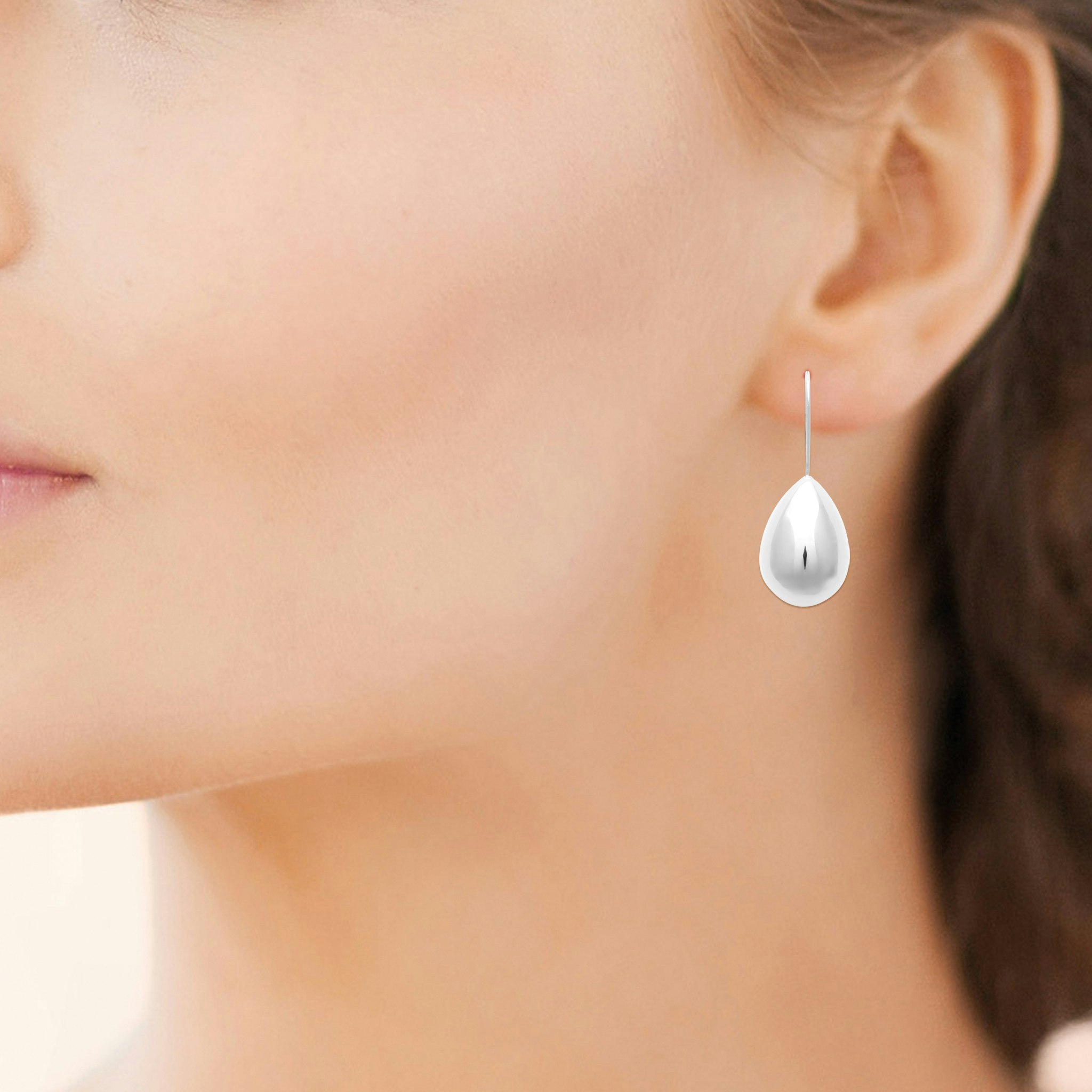 Long Drop Earrings Silver PVD