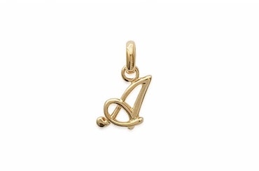 Letter A Pendant Gold