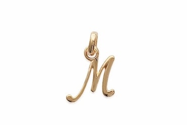 Letter M Pendant Gold