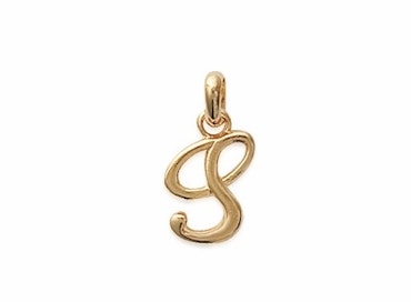 Letter S Pendant Gold
