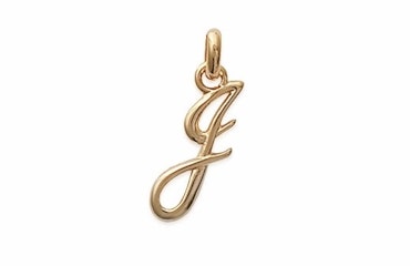 Letter J Pendant Gold