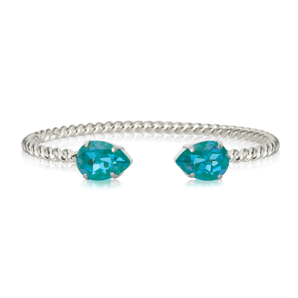 Mini Drop Bracelet Rhodium/ Laguna Delite