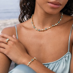 Calanthe Bracelet Rhodium/ Laguna Combo