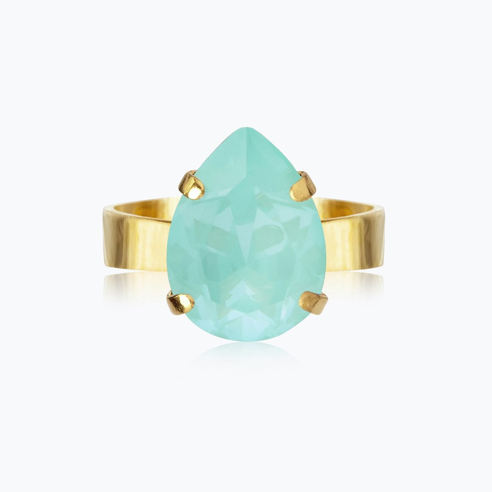 Mini Drop Ring Gold/ Soft Mint