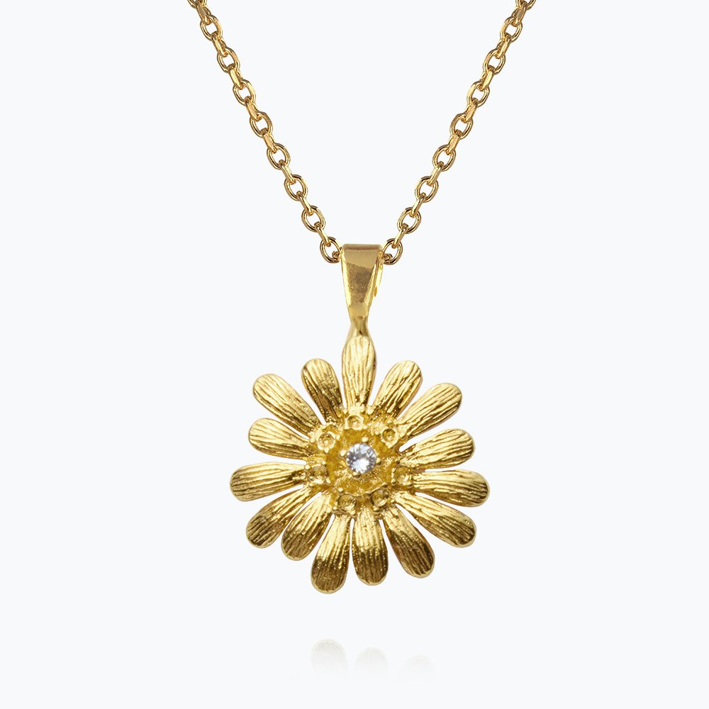 Daisy Necklace Gold/ Crystal