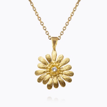 Daisy Necklace Gold/ Crystal