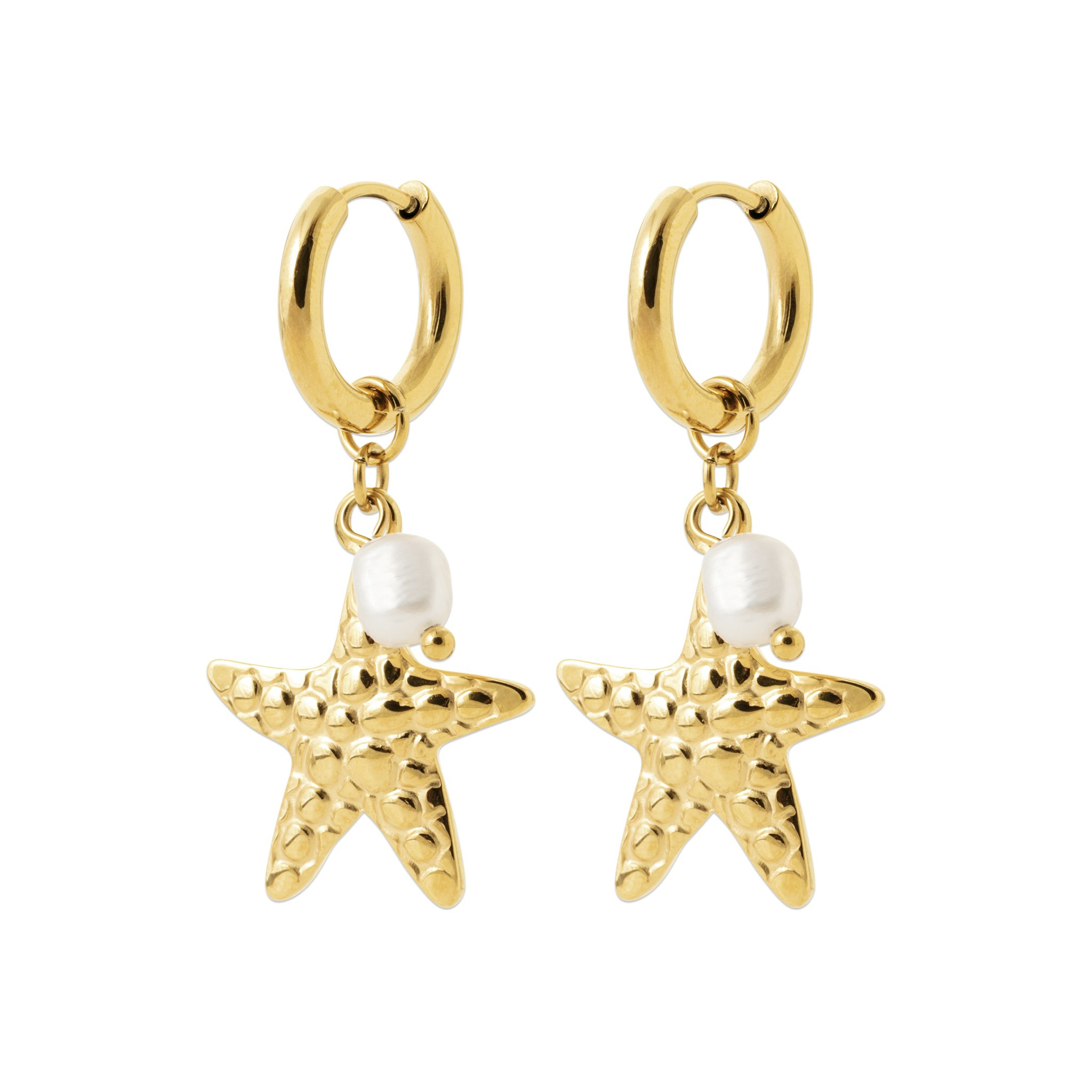 Seastar Pearl Earrings Gold PVD