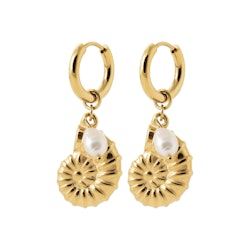 Shell Pearl Earrings Gold PVD