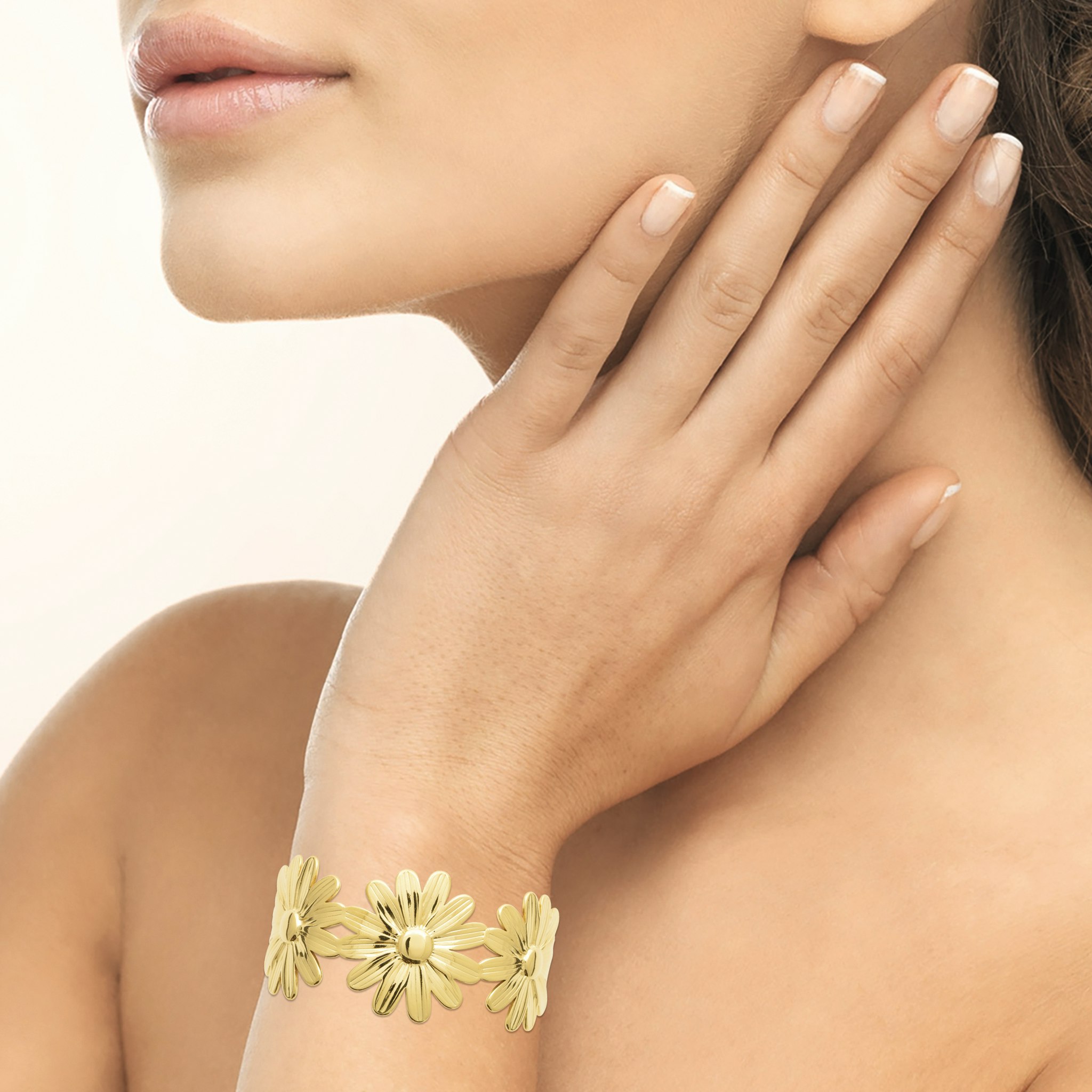 Flower Bangle Gold PVD
