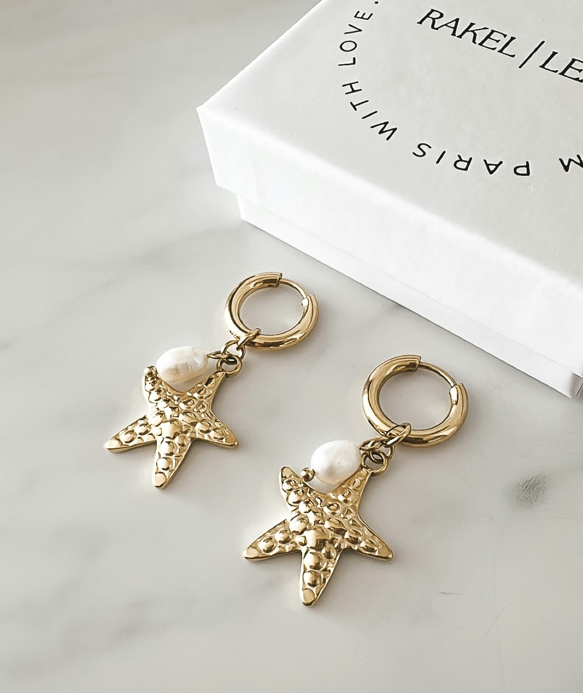 Seastar Pearl Earrings Gold PVD