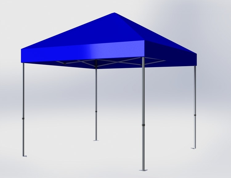 Popup Tält - 3x3 m - Stativ 40 mm med blå takduk