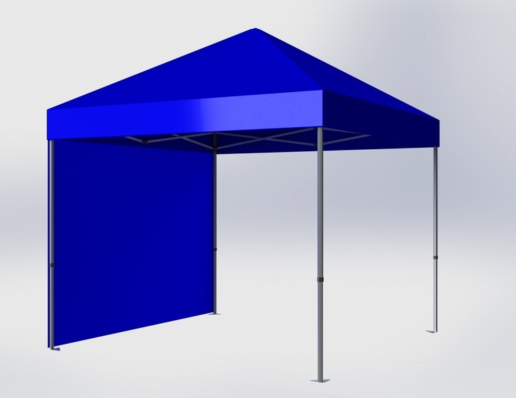 Popup Tält - 3x3 m - Stativ 40 mm med blå takduk