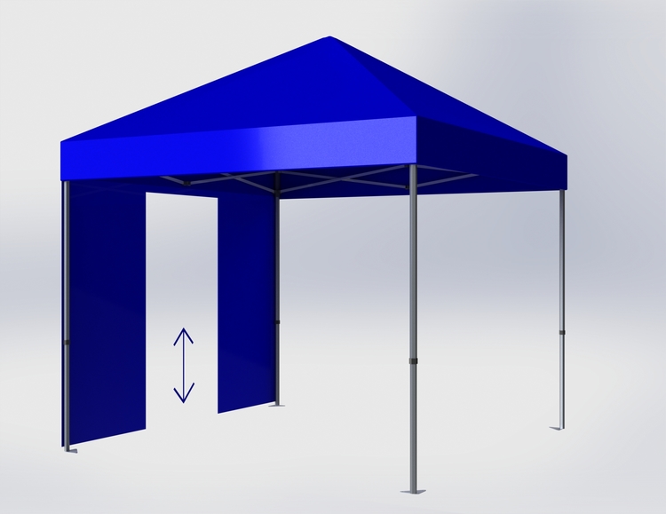 Popup Tält - 3x3 m - Stativ 40 mm med blå takduk