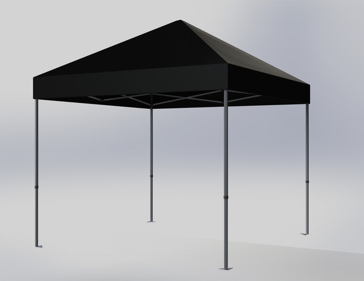 Popup Tält - 3x3 m - Stativ 40 mm med svart takduk