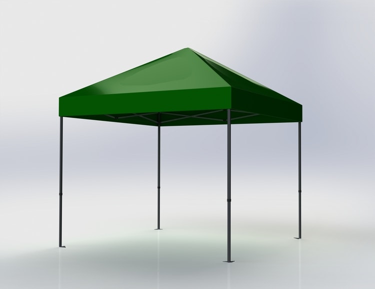 Popup Tält - 3x3 m - Stativ 40 mm med grön takduk