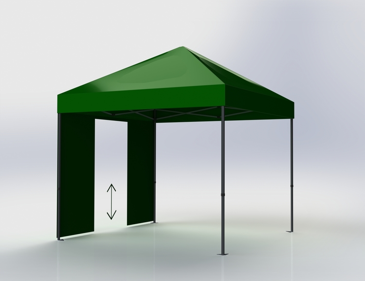Popup Tält - 3x3 m - Stativ 40 mm med grön takduk