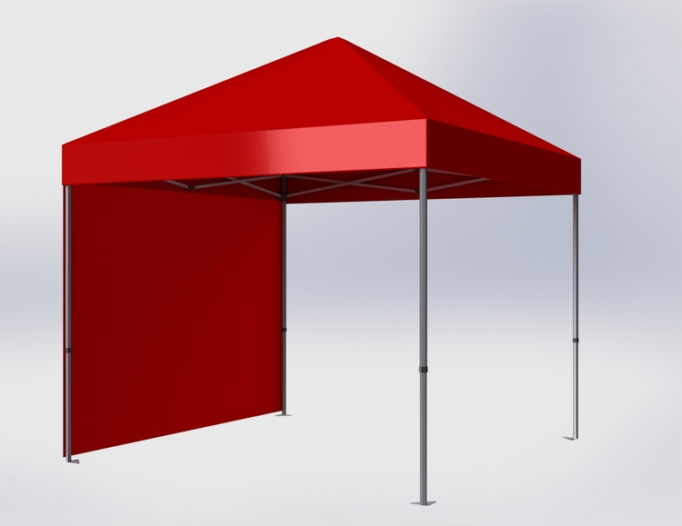 Popup Tält - 3x3 m - Stativ 40 mm med röd takduk