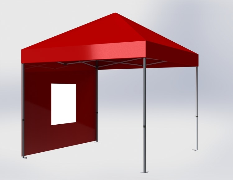 Popup Tält - 3x3 m - Stativ 40 mm med röd takduk