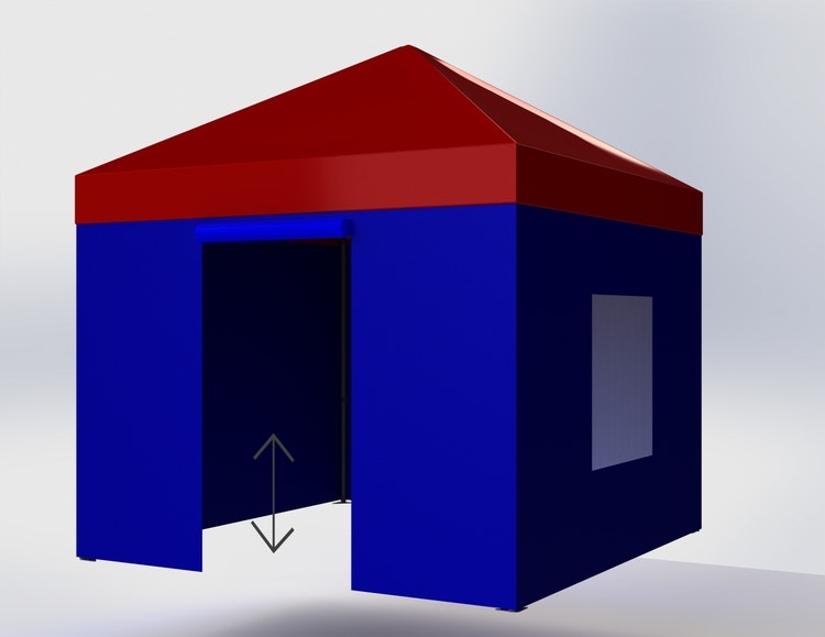 Popup Tält - 3x3 m - Stativ 40 mm med röd takduk