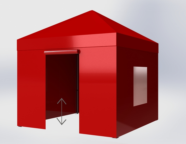 Popup Tält - 3x3m - Röd - Stativ med takduk 500D