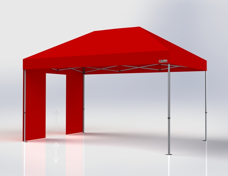 Popup Tält - 3x4,5 m - Röd - Stativ 40 mm med takduk