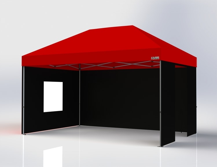 Popup Tält - 3x4,5 m - Stativ 40 mm med röd takduk