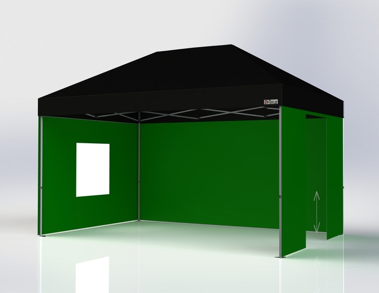 Popup Tält - 3x4,5 m - Stativ 40 mm med svart takduk