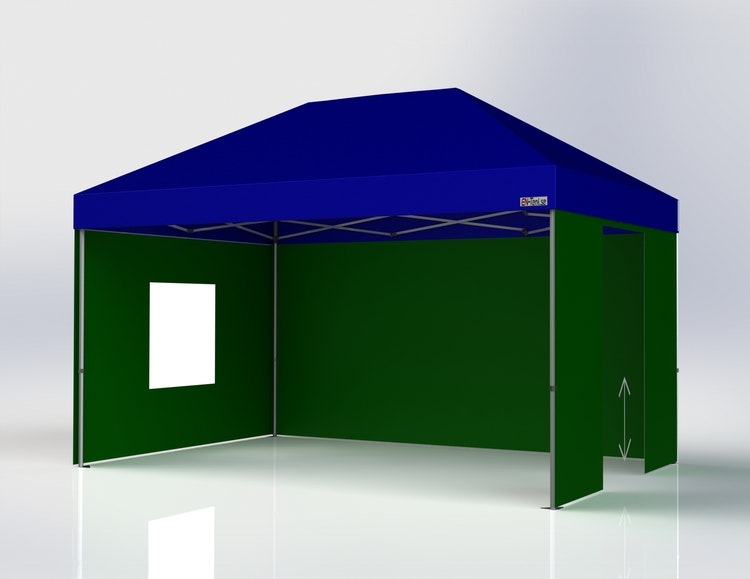 Popup Tält - 3x4,5 m - Stativ 40 mm med blå takduk