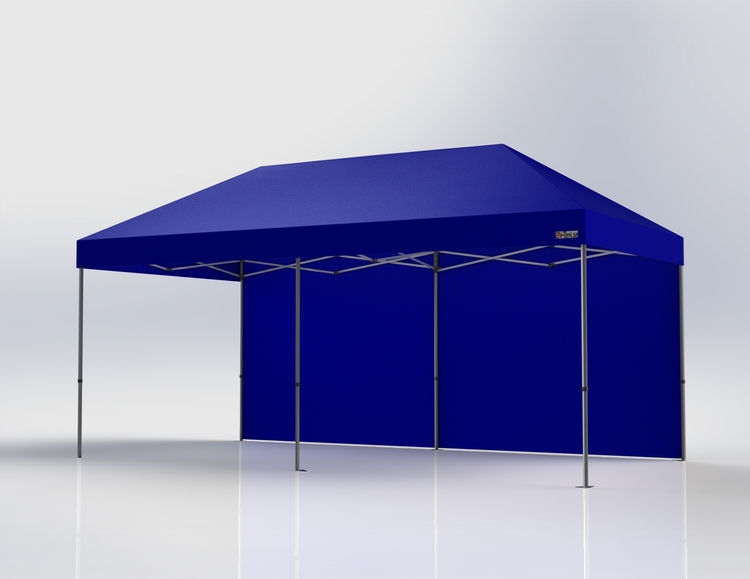 Popup Tält - 3x6 m - Stativ 40 mm med blå takduk
