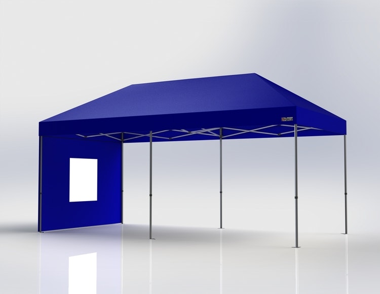 Popup Tält - 3x6 m - Stativ 40 mm med blå takduk