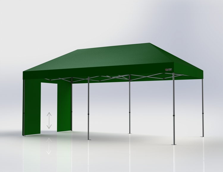 Popup Tält - 3x6 m - Stativ 40 mm med grön takduk