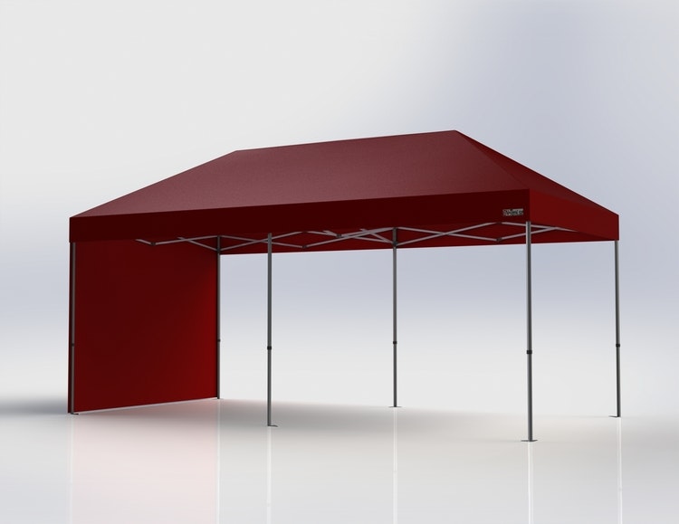 Popup Tält - 3x6 m - Stativ 40 mm med röd takduk
