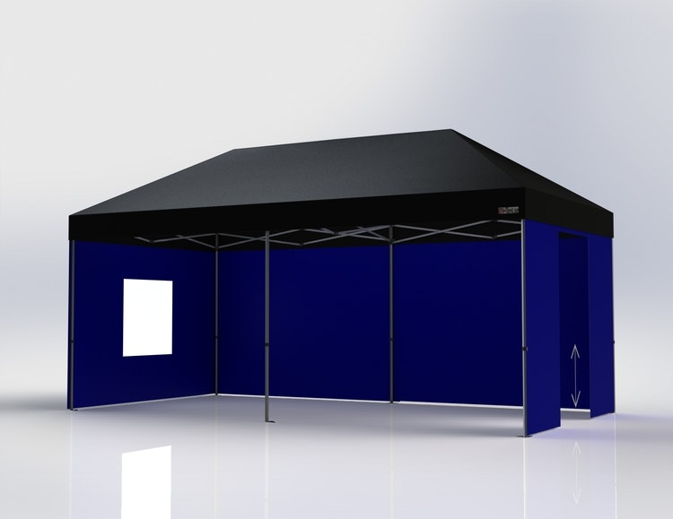 Popup Tält - 3x6 m - Stativ 40 mm med svart takduk