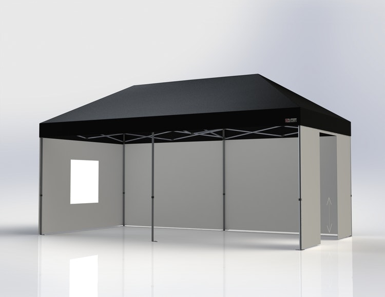 Popup Tält - 3x6 m - Stativ 40 mm med svart takduk