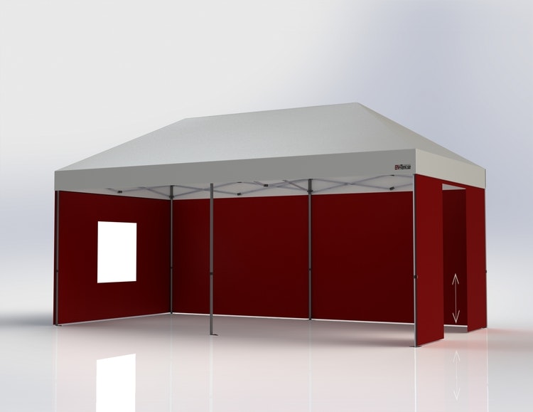 Popup Tält - 3x6 m - Stativ 40 mm med vit takduk