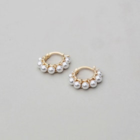 Bead pearl hoops S - Bow19