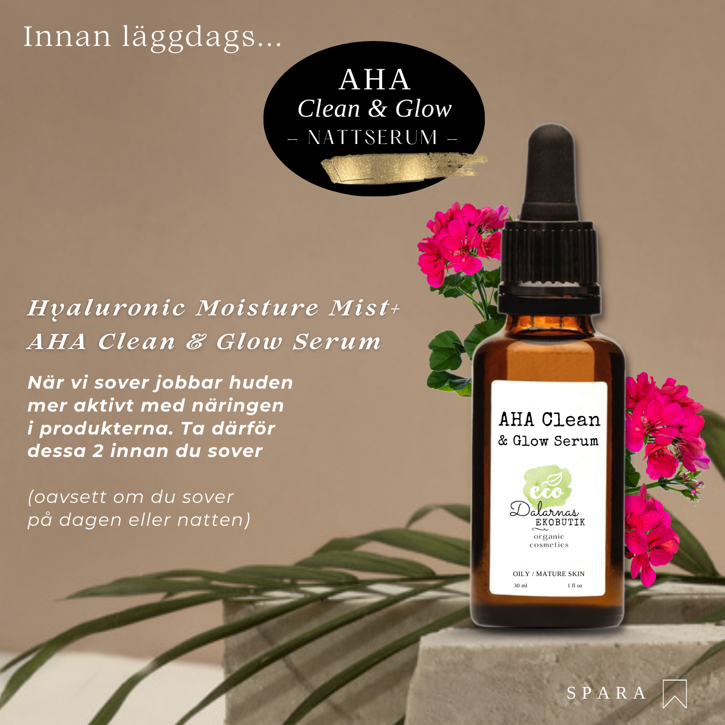 AHA Clean & Glow, ECO Facial Nattserum (tidigare Face Oil Acne Treatment)