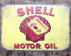 Plåtskylt Shell vintage