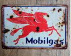 Plåtskylt Mobilgas