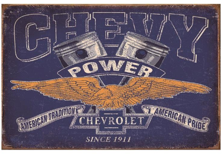 Plåtskylt Chevy Power